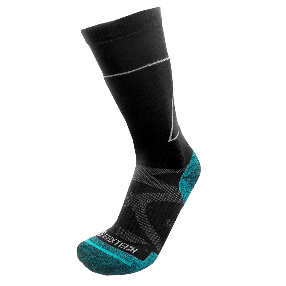 EGXtech《X型》FIX-3 CREW長筒機能籃球襪(黑/綠)2雙組