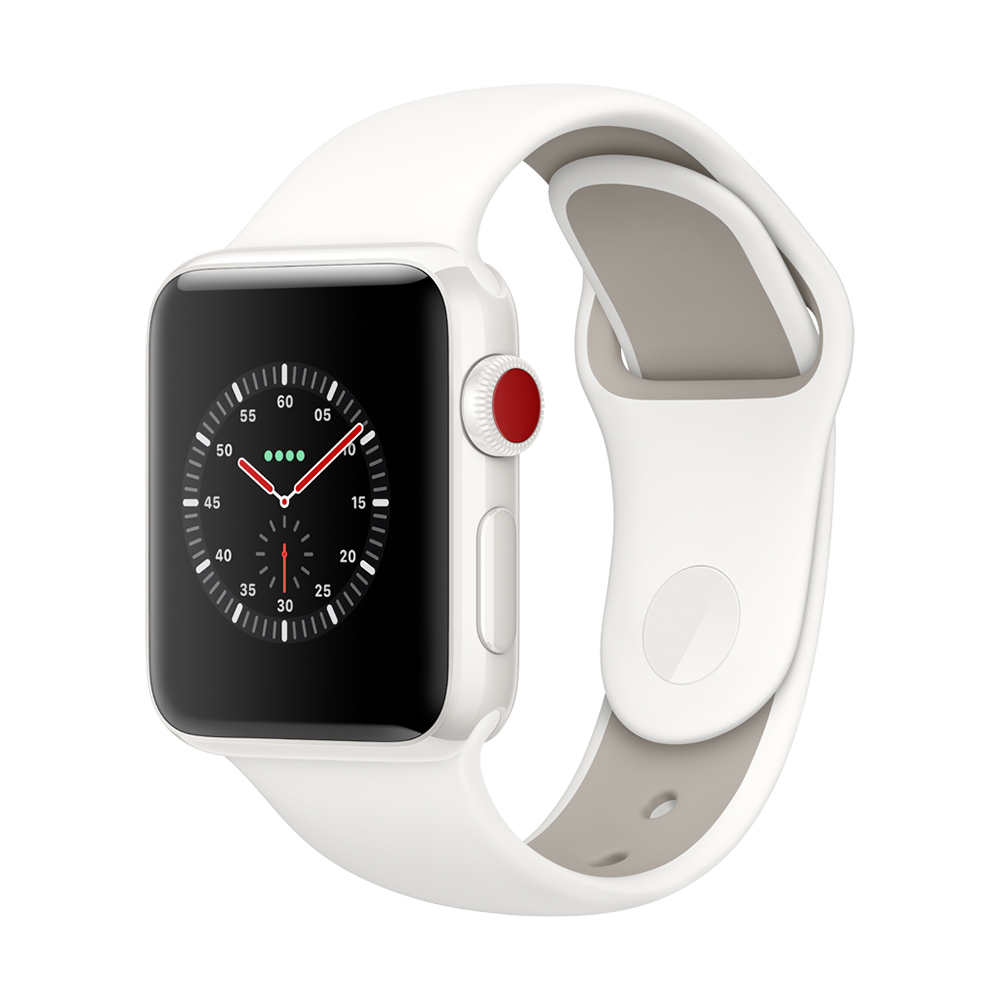 Apple Watch Edition(GPS+網路) 38mm白色陶瓷錶殼+柔白配石灰運動錶帶