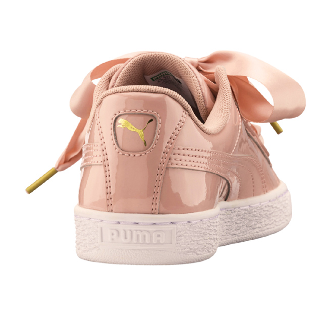 PUMA-Basket Heart Patent Wns復古運動鞋-蜜桃白