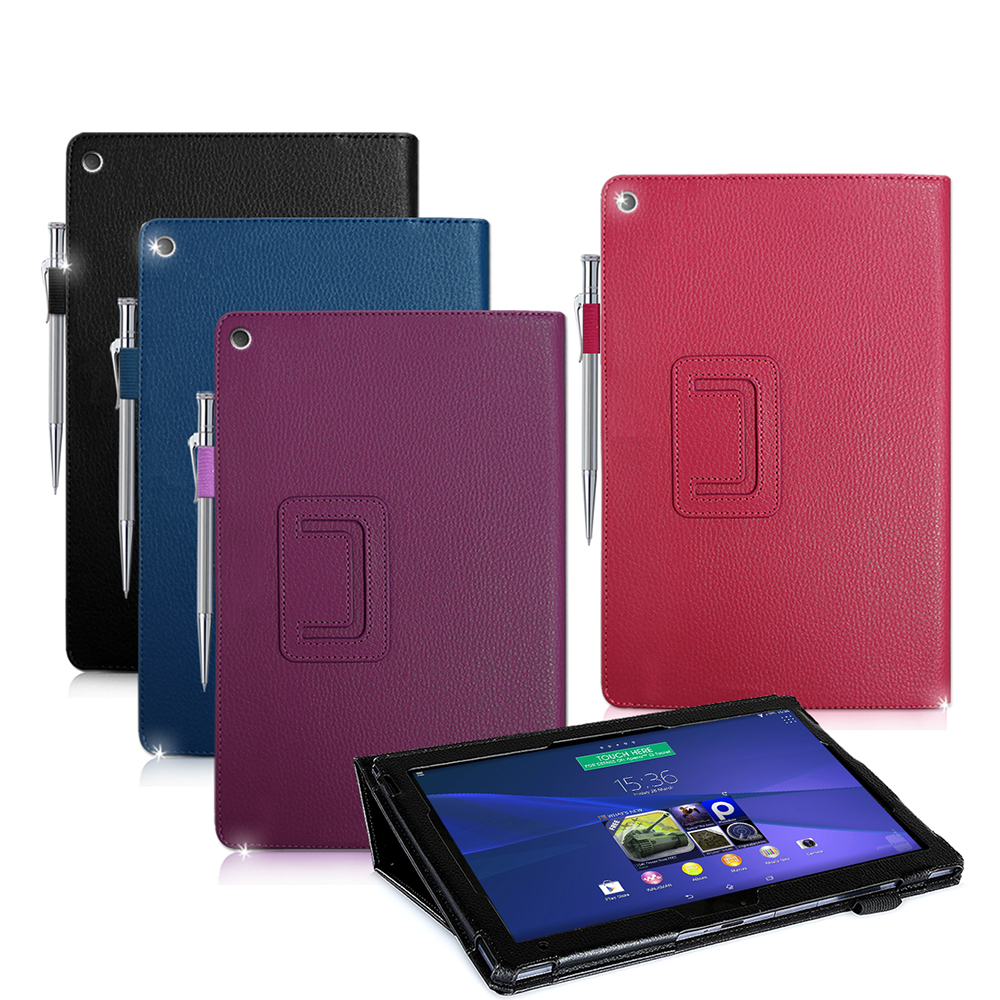 SONY Xperia Z2 Tablet 支架磁扣荔枝紋 書本式保護套