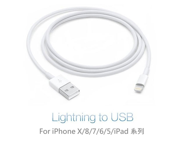 iPhone X Lightning充電傳輸線-2入組 (白)