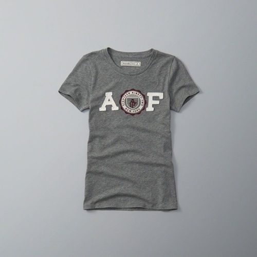 AF a&f Abercrombie & Fitch 女 短袖 T恤 灰 0642