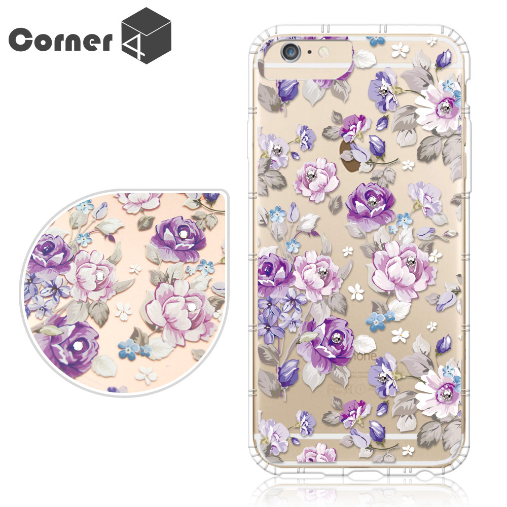 Corner4 iPhone6s / 6 PLUS 5.5吋 奧地利彩鑽防摔手機殼-紫薔薇