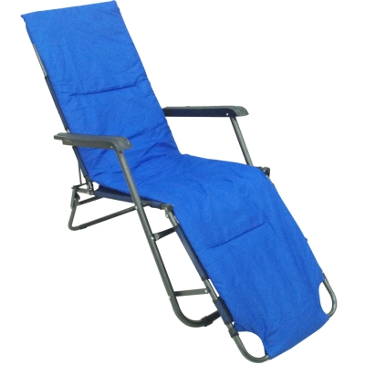 600D牛津布坐躺兩摺疊休閒躺椅+溫暖舒適墊
