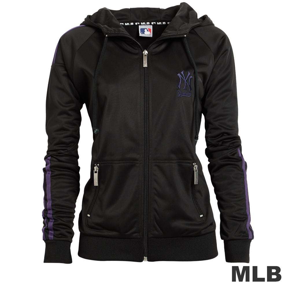 MLB-紐約洋基隊紫條運動外套-黑(女)