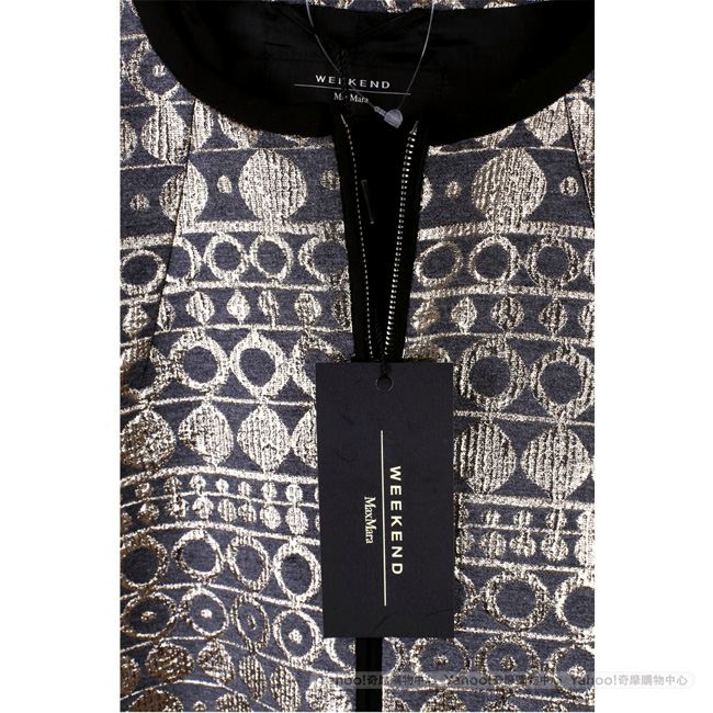 Max Mara-WEEKEND 深灰色燙金圖印五分袖外套