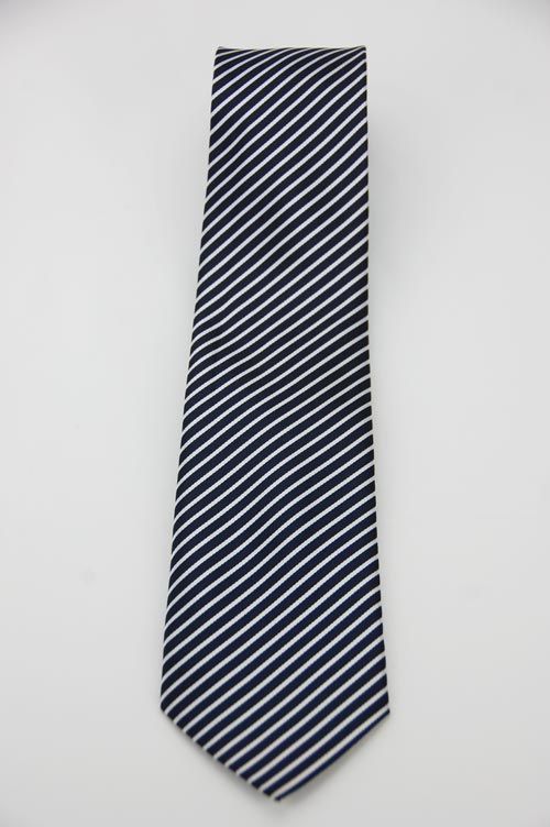 Alpaca 黑底白細斜紋領帶