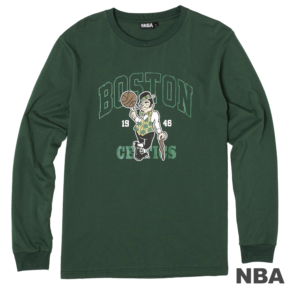 NBA-波士頓塞爾提克隊美式印花長袖T恤-深綠(男)