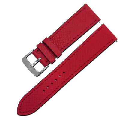 Watchband / HERMES 愛馬仕-法國進口柔軟替用真皮錶帶-紅色