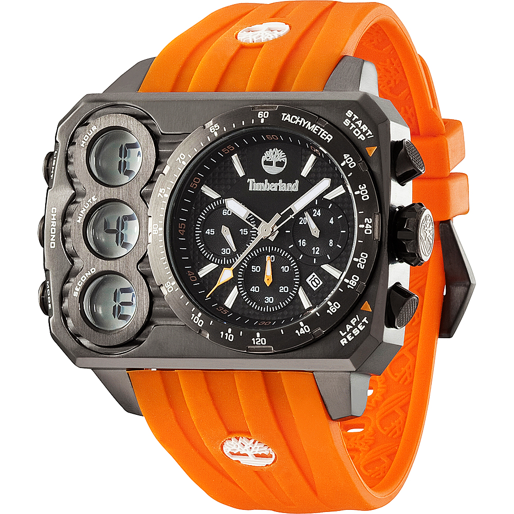Timberland HT3 系列 雙顯多功能腕錶-黑x橘/56mm