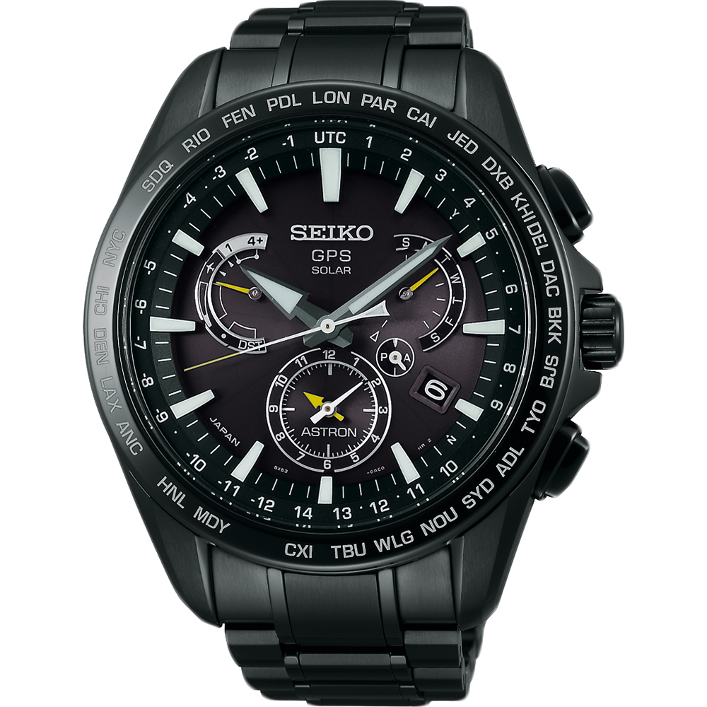 SEIKO ASTRON GPS 衛星太陽能電波腕錶(SSE079J1)-黑/45mm