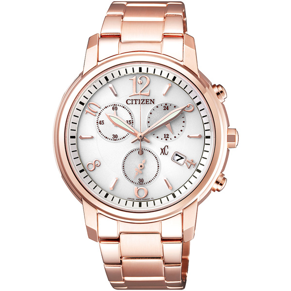 CITIZEN 星辰xC 光動能 三眼計時腕錶(FB1432-55A)-玫瑰金/36mm