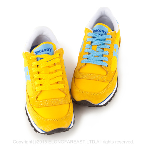 (女) 美國 SAUCONY 經典時尚休閒輕量慢跑球鞋-黃藍