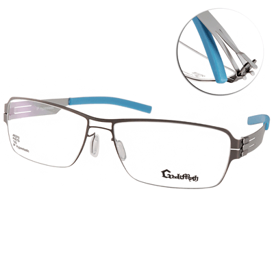 Greek Myth眼鏡 薄鋼系列/槍銀-水藍#GMAR210 C0602