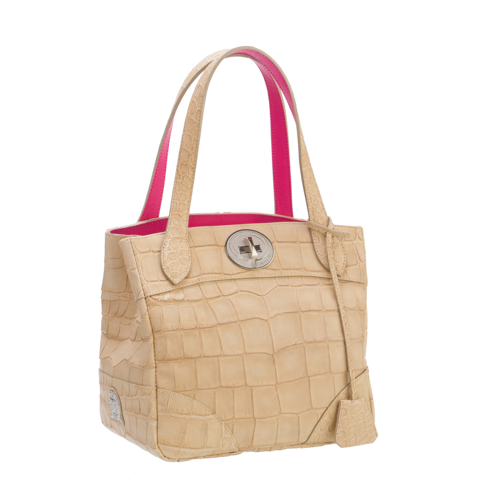 A.D.M.J 珠光鱷魚壓紋VERA TOTE(S) -BEIGE