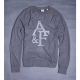 A&F Abercrombie & Fitch 大LOGO寬版長袖純棉T恤-灰 product thumbnail 1