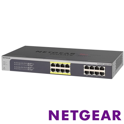 NETGEAR JGS516PE 16埠 Giga機架式簡易網管PoE交換器