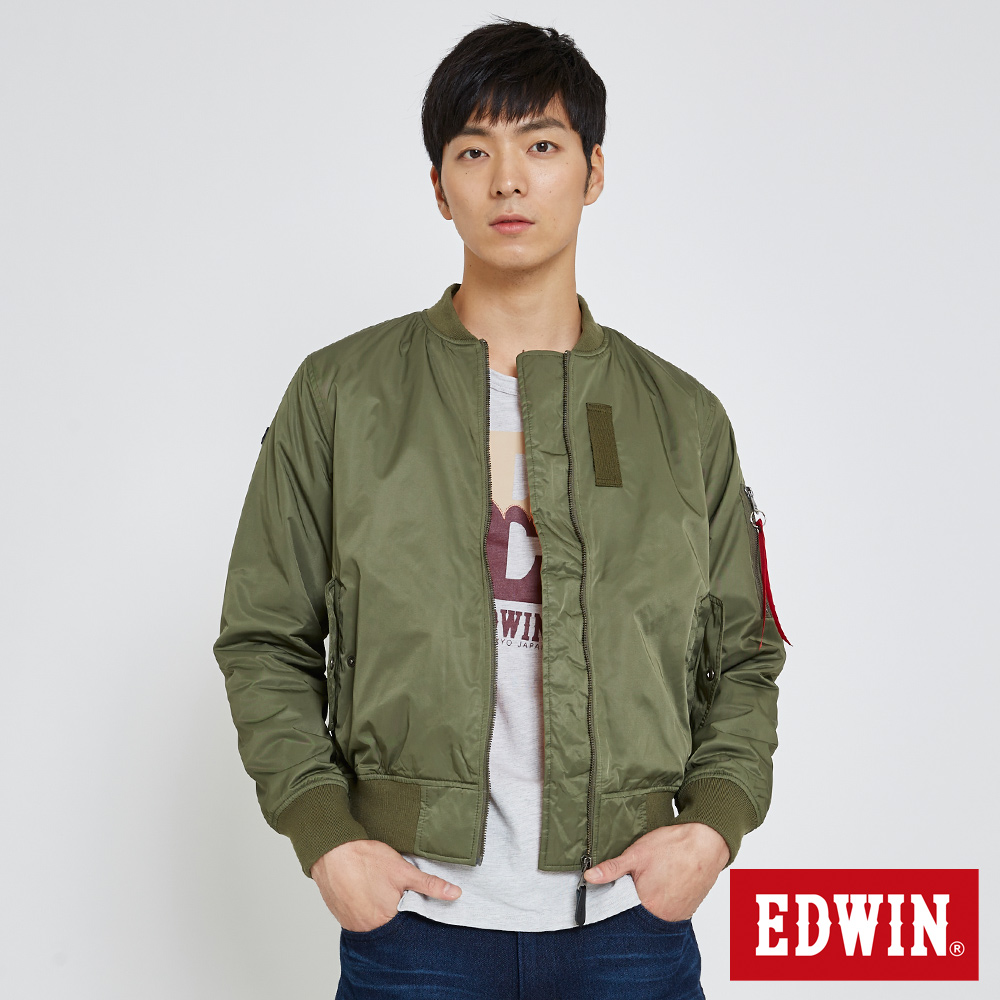 EDWIN 經典MA1浮羽纖舖棉外套-男-墨綠