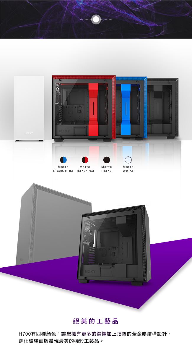 【NZXT】H700 電腦機殼-白色