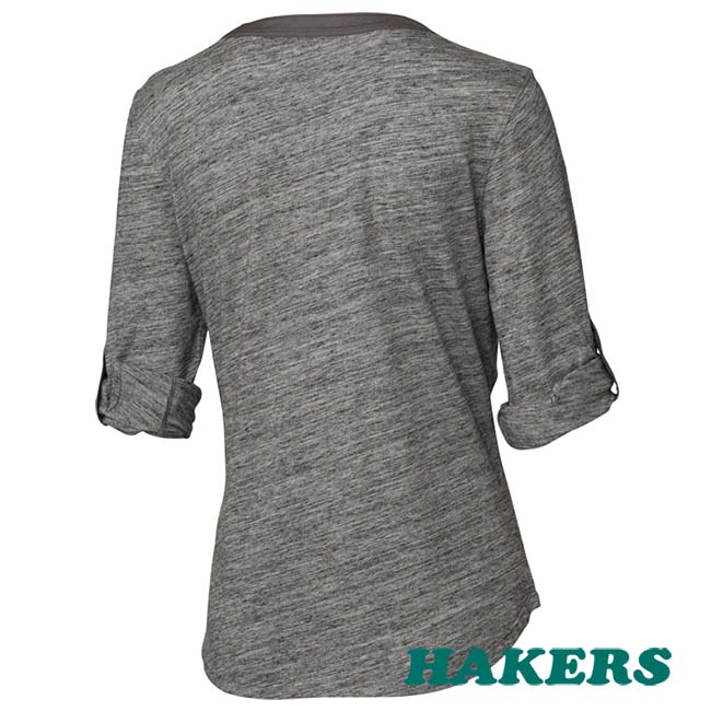 【HAKERS 哈克士】女-抗UV圓領七分袖衫-灰色