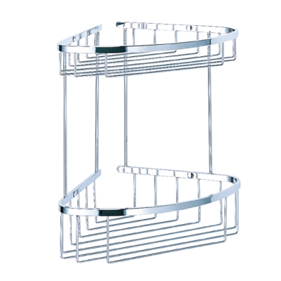 Bachor 不鏽鋼衛浴配件-雙層轉角層架