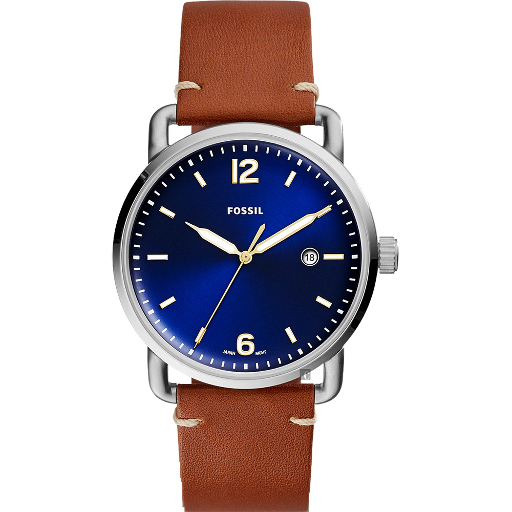 FOSSIL Commuter 尊爵時尚腕錶(FS5325)-藍x咖啡/42mm