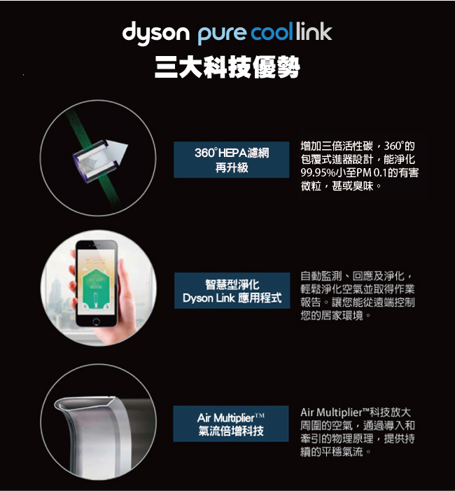 [限量福利品]Dyson戴森 二合一涼風空氣清淨機 TP03 白色