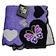 ANNA SUI 可愛愛心蝴蝶字母LOGO刺繡小方巾(紫色系) product thumbnail 1