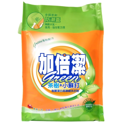 加倍潔 茶樹+小蘇打制菌潔白 超濃縮洗衣粉 補充包 2kg/袋