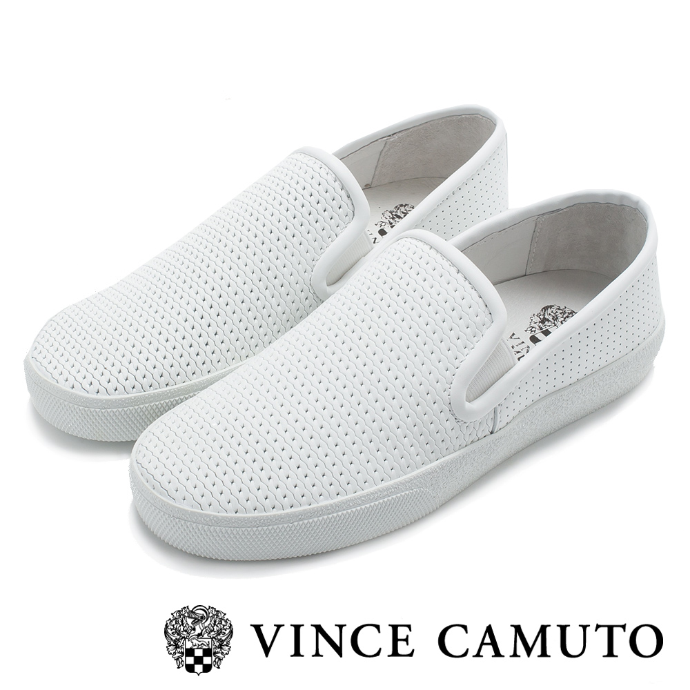 Vince Camuto 黑白極簡率性平底懶人鞋-白色