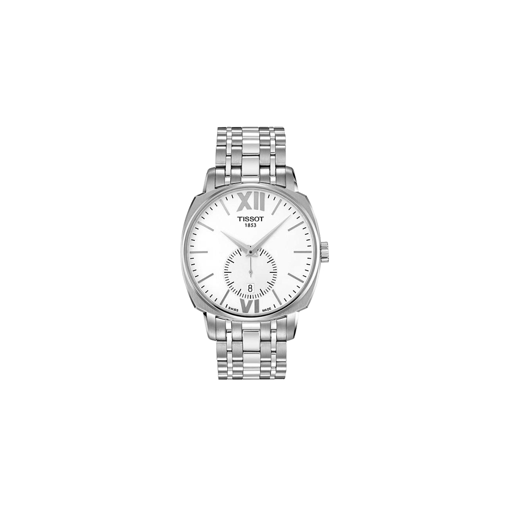 TISSOT 天梭 官方授權 T-Lord 復刻羅馬小秒針腕錶 送禮推薦-白x銀/40mm T0595281101800