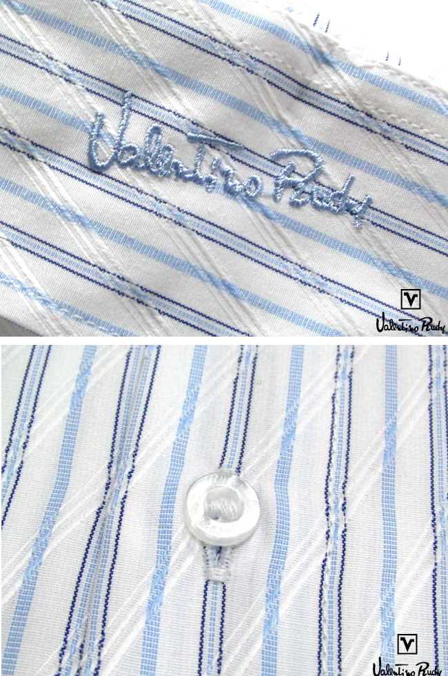 Valentino Rudy范倫鐵諾.路迪-長袖襯衫-藍斜紋