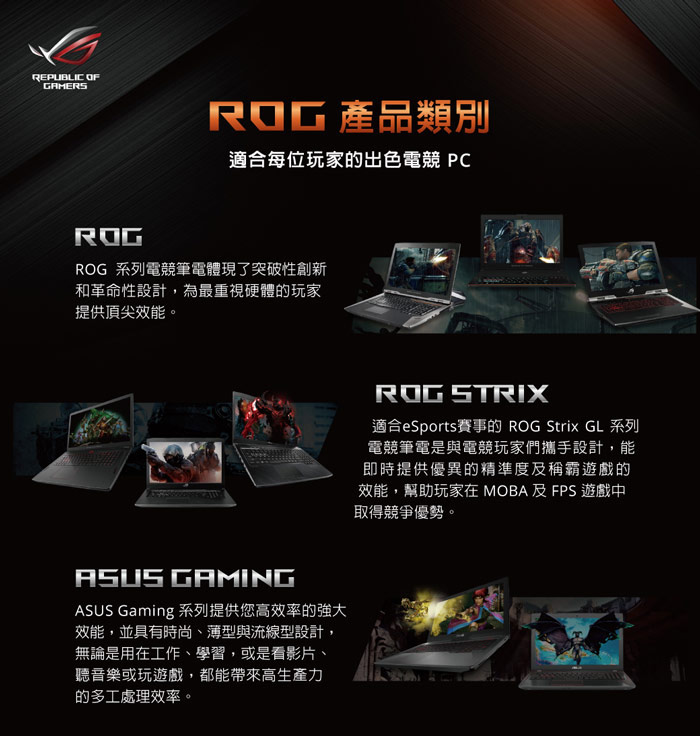 ASUS ROG GL503GE 15吋電競筆電(i7-8750H/GTX1050Ti/8G)