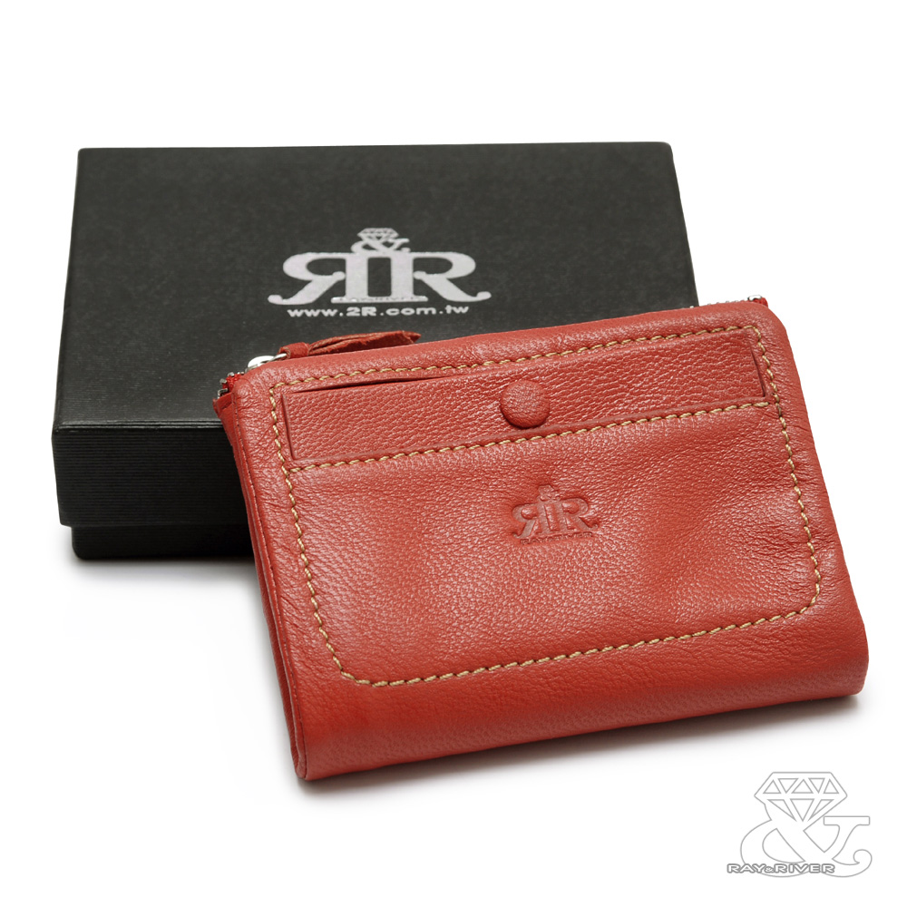 【R&R】溫柔鬆軟Leather羊皮短夾(名媛紅)