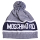 MOSCHINO KID品牌字母大圖騰LOGO高質感薄羊毛帽(灰) product thumbnail 1