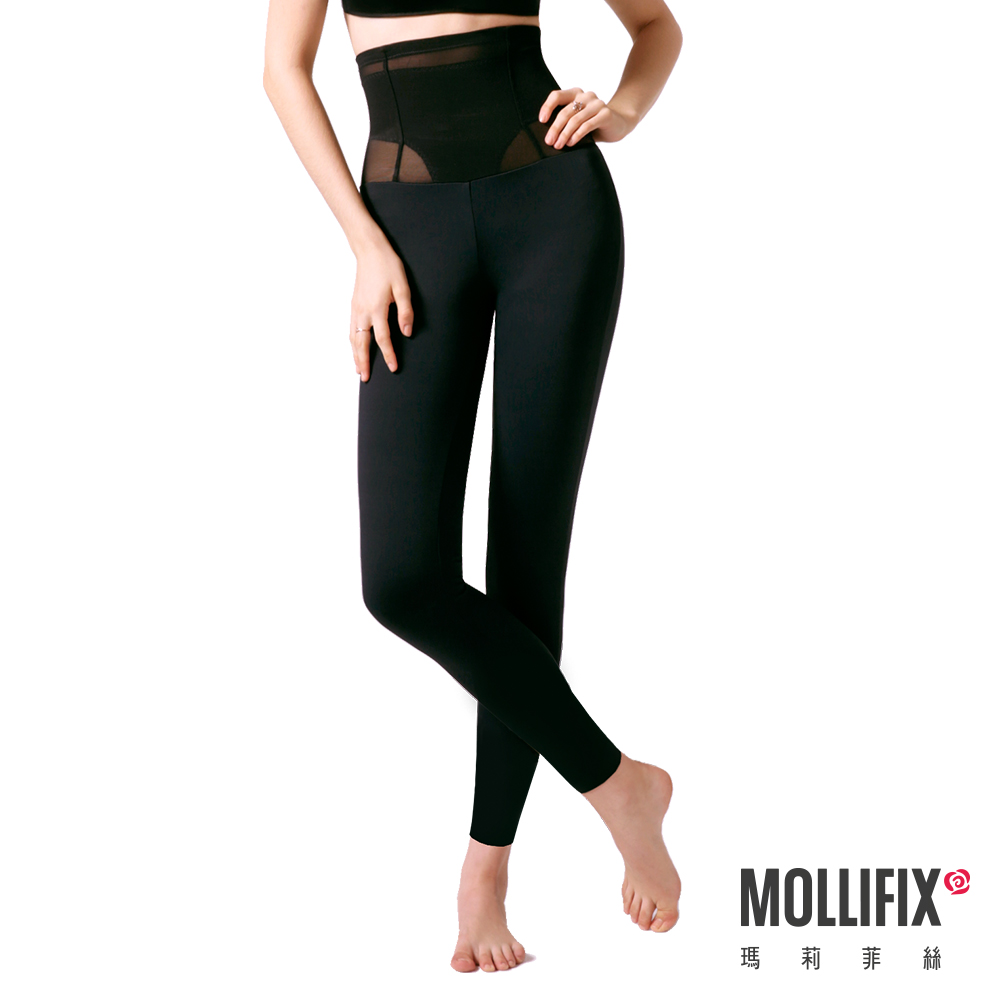 Mollifix 軟鎧甲 掰掰馬鞍縮腰9分褲 (女力黑M-XXL)