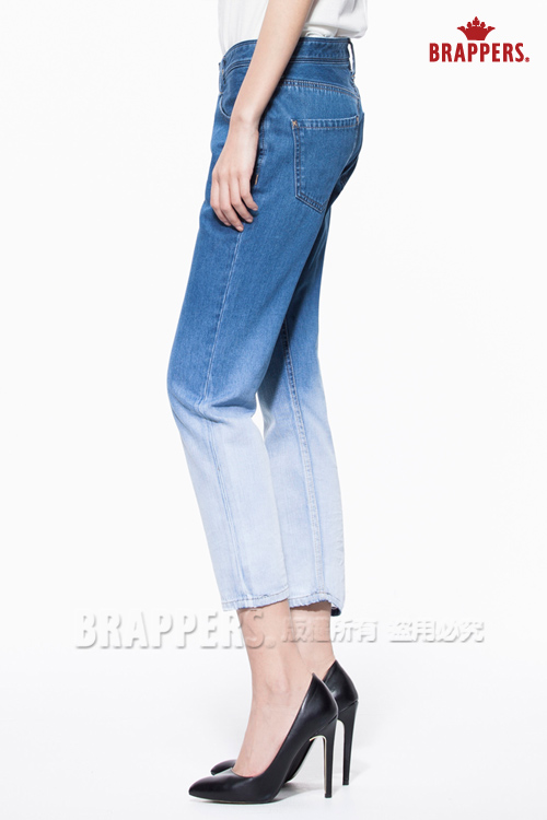 BRAPPERS 女款 新美腳Royal系列-女用中低腰漸層八分褲-漸層藍