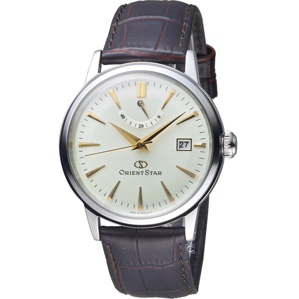 ORIENT STAR 東方之星 CLASSIC系列 經典動力儲存機械錶-米黃/39mm