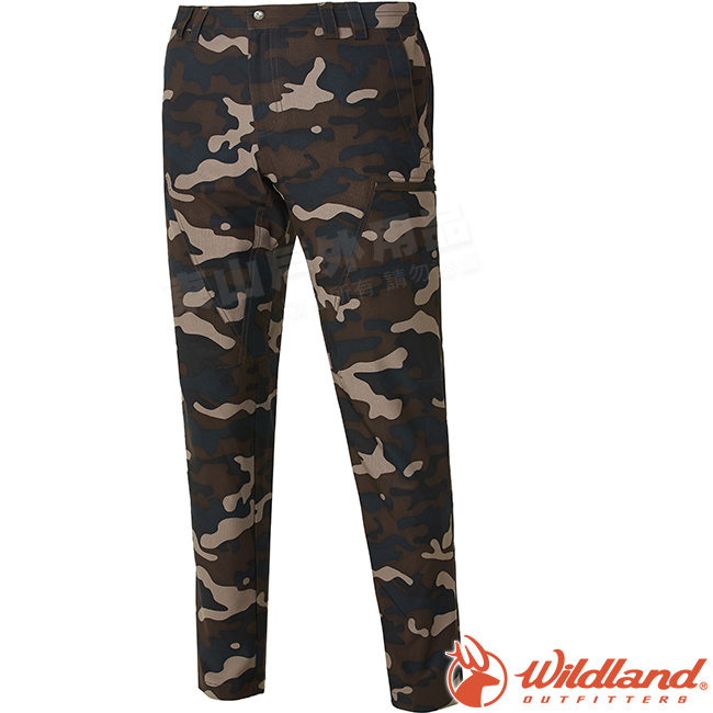 Wildland 荒野 0A61388-49深灰藍 男彈性印花時尚機能長褲