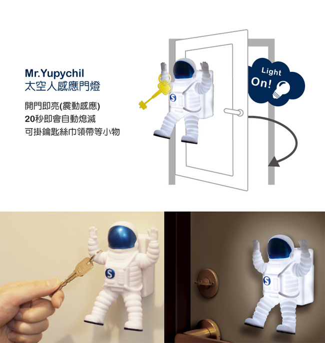 Dreams Mr.Yupychil 太空人感應門燈(可掛鑰匙)