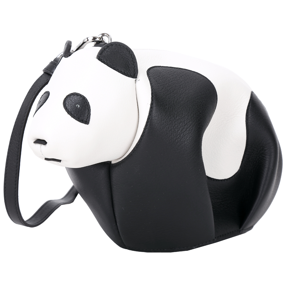 LOEWE Panda 熊貓造型迷你手拿/斜背包(黑白色)