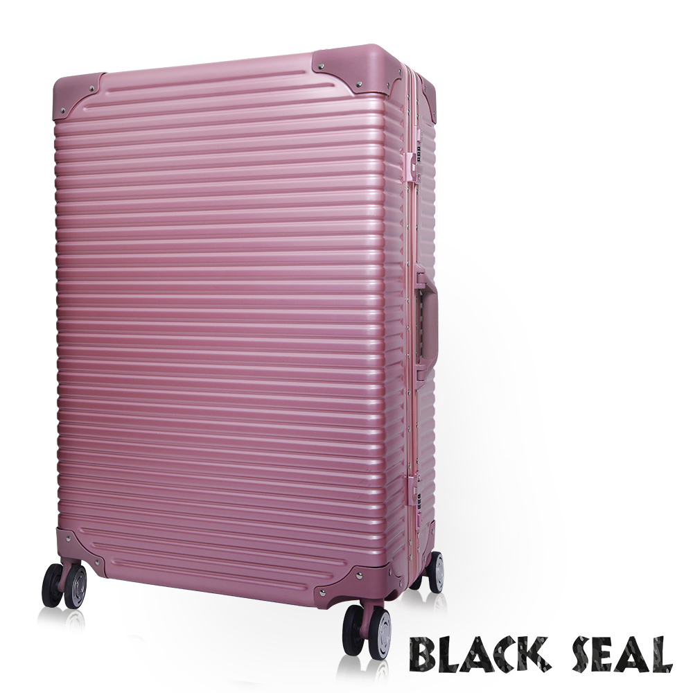 BLACK SEAL 第二代專利霧面橫條紋系列-29吋防刮耐撞鋁框旅行箱/行李箱-珊瑚粉 BS258