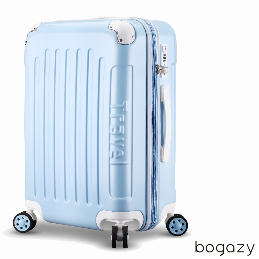Bogazy蜜糖甜心 28吋PC可加大鏡面行李箱(天空藍)
