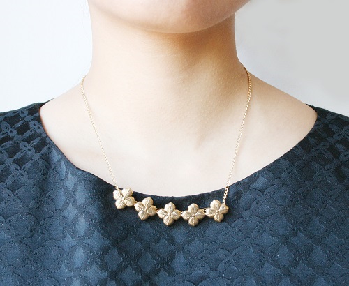 Anna Lou OF LONDON 倫敦品牌 優雅風信子hyacinth花朵玫瑰金項鍊