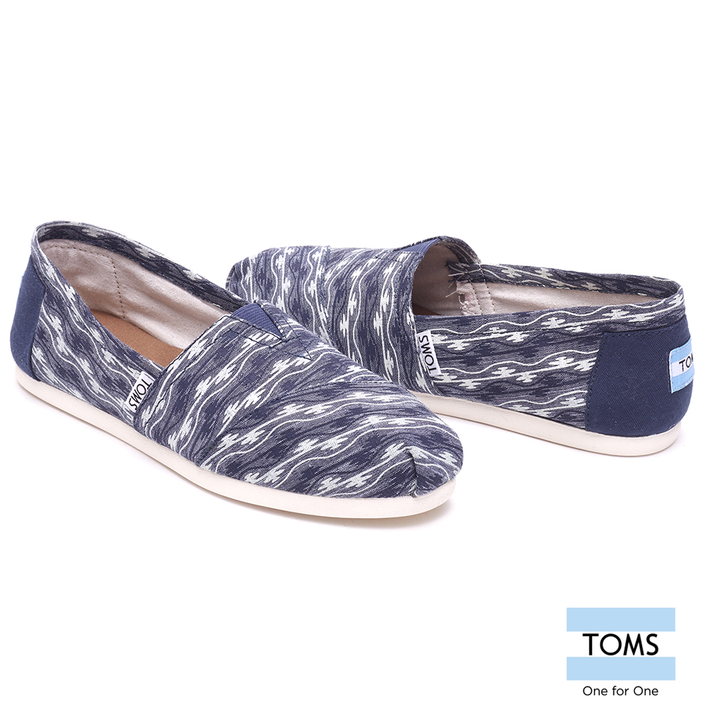 TOMS 波紋帆布懶人鞋-女款(藍)