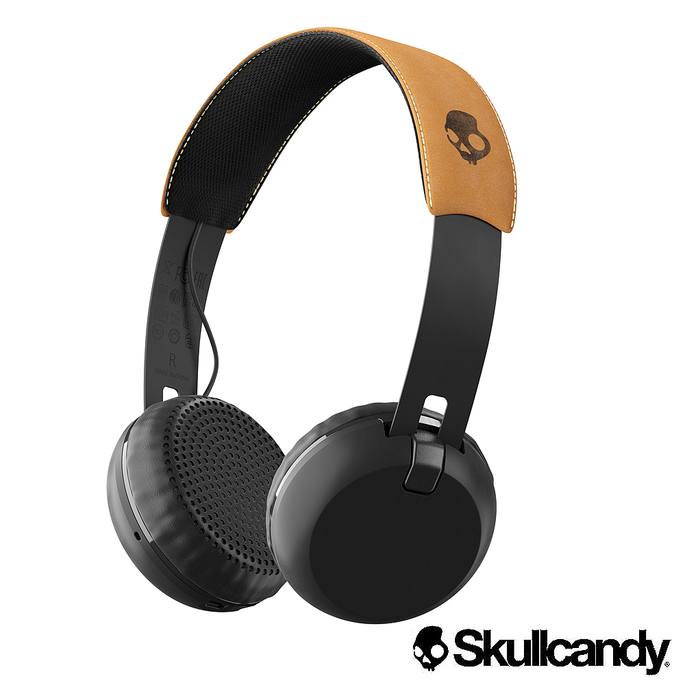 Skullcandy 骷髏糖 Grind葛萊 藍牙大耳罩式耳機-黑+麂皮色(公司貨)
