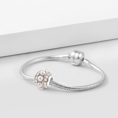 SOUFEEL索菲爾 925純銀珠飾 奢華珍珠 串珠(玫瑰金)