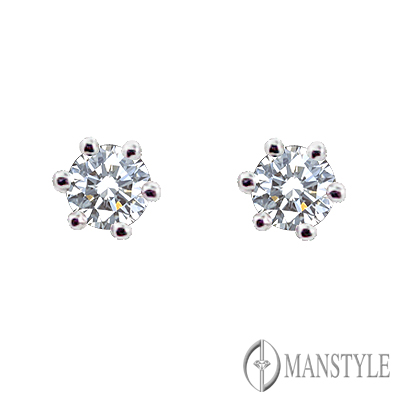 MANSTYLE 經典 0.60ct 鑽石耳環