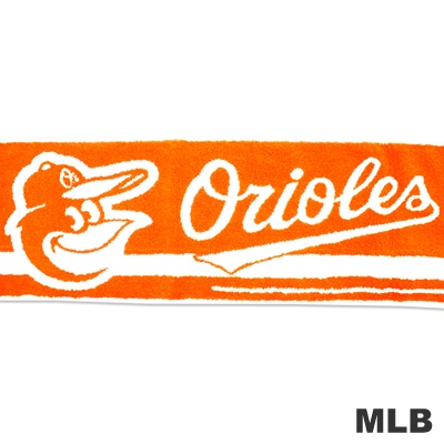 MLB-巴爾的摩金鶯隊橫式文字款運動長巾-桔色