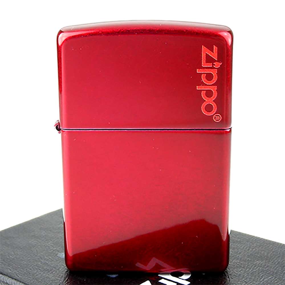 【ZIPPO】美系~LOGO字樣打火機-Candy Apple Red-蘋果糖紅色烤漆